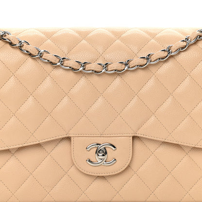 Chanel Caviar Quilted Jumbo Double Flap Beige 8 of 11