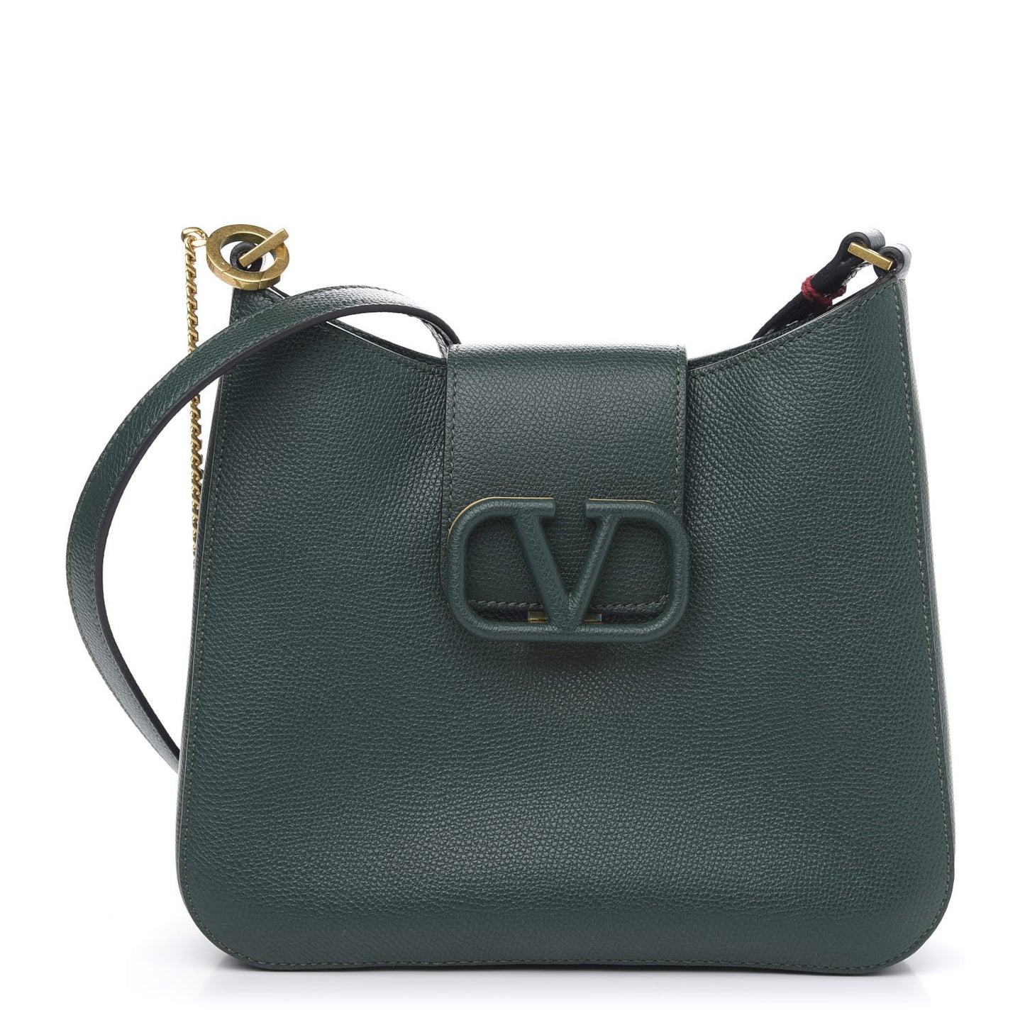 Grainy Calfskin VSling Hobo Bag English Green