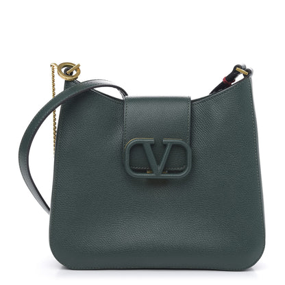 Valentino Garavani Grainy Calfskin VSling Hobo Bag English Green 1 of 9