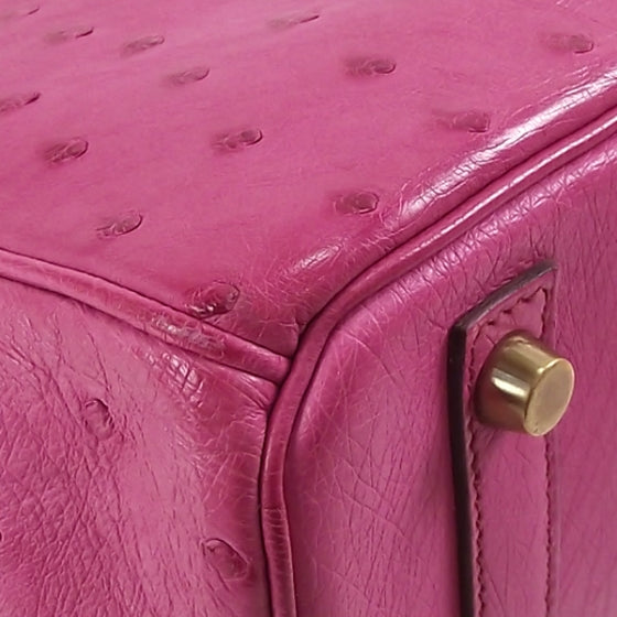 Ostrich Birkin 30 Fuchsia