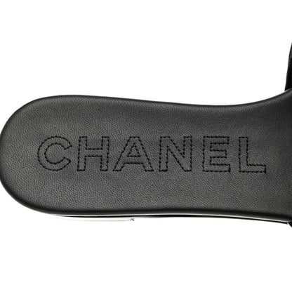 Chanel Mesh Patent Calfskin CC Mules 40 Black 6 of 9
