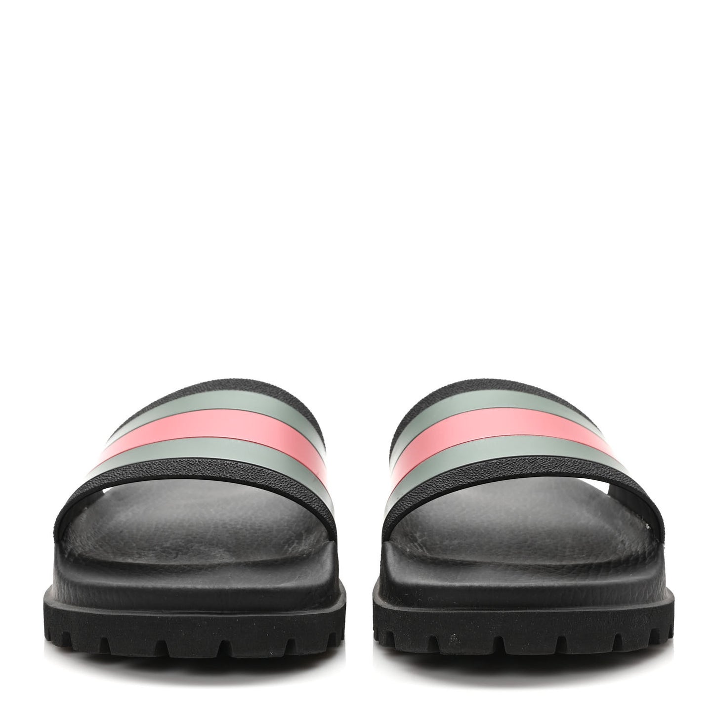 Rubber Web Mens Lug Sole Slide Sandals 8 Black Green Red