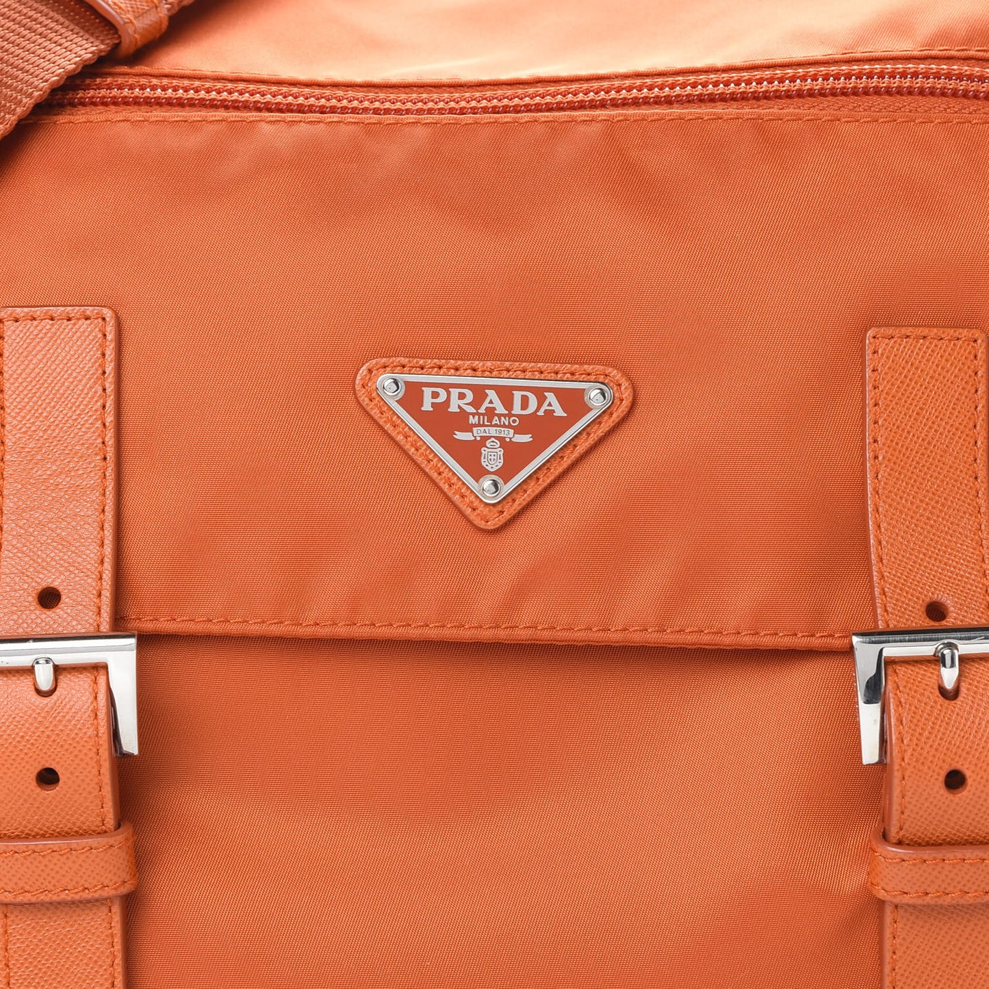 Tessuto Nylon Saffiano Messenger Bag Papaya