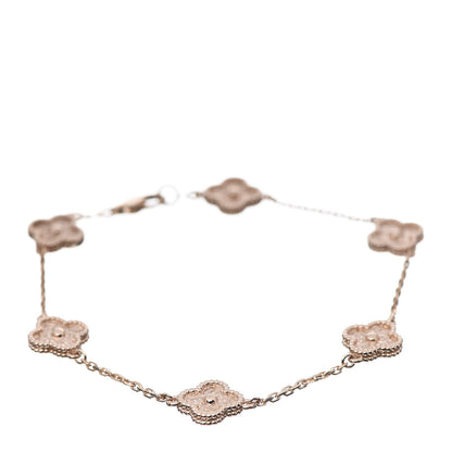 Van Cleef & Arpels 18K Rose Gold 6 Motifs Sweet Alhambra Bracelet 1 of 8