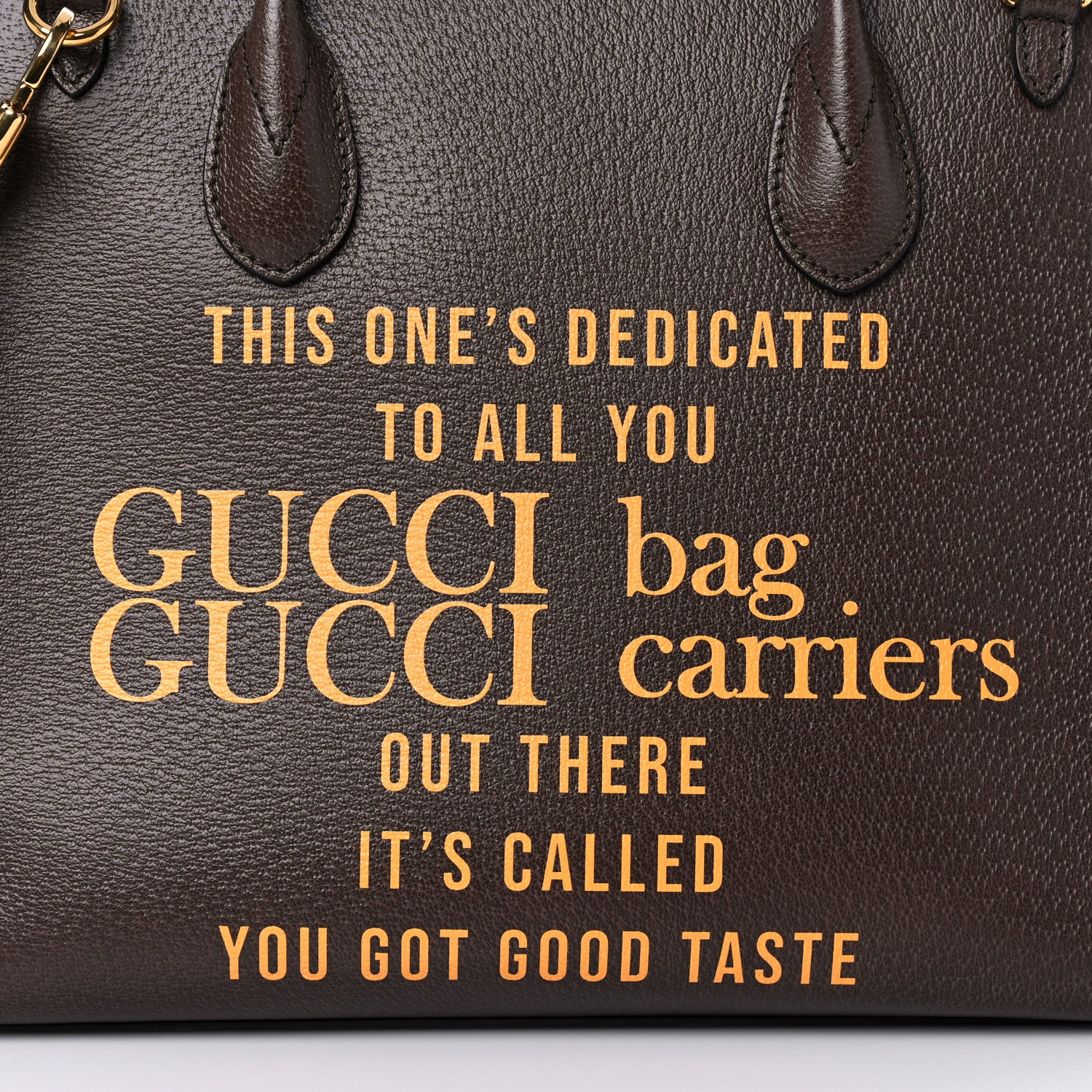 Gucci Textured Dollar Calfskin Gucci 100 Small Tote Bag New Acero Multicolor 13 of 13