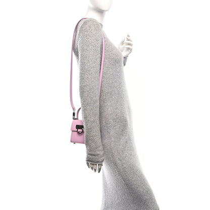 Salvatore Ferragamo Brushed Calfskin Micro Iconic Top Handle Bag Bubble Gum 2 of 10