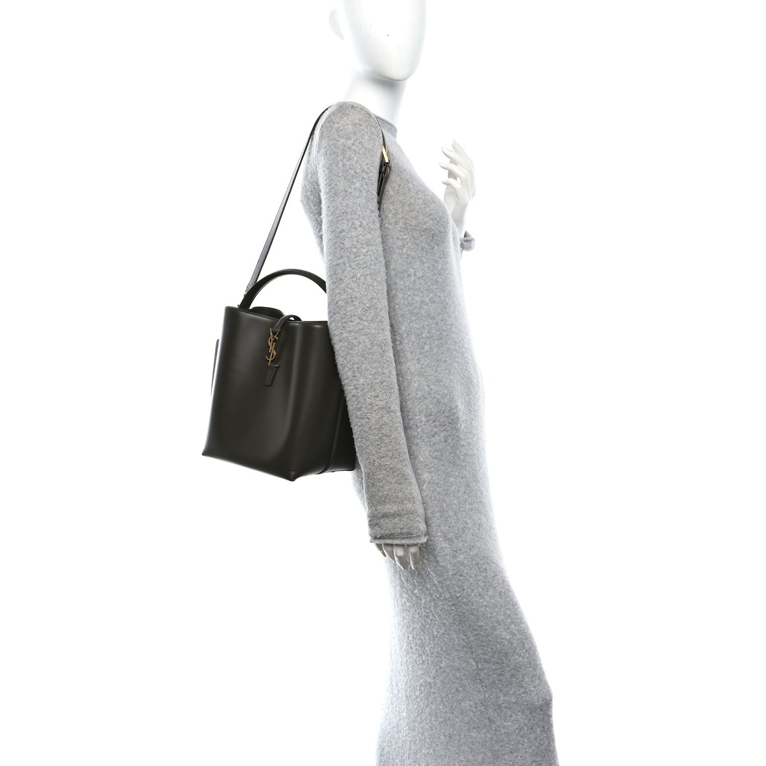Saint Laurent Shiny Calfskin Le 37 Bucket Bag Arabica 2 of 11