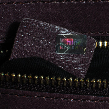 Chloe Glazed Leather Ethel Satchel Dark Purple 8 of 11