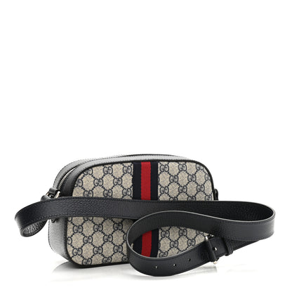 Gucci GG Supreme Monogram Textured Dollar Calfskin Web Small Ophidia Camera Bag Beige Blue 3 of 10