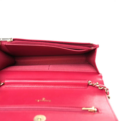 Chanel Caviar Quilted Wallet On Chain WOC Dark Pink 10 of 12