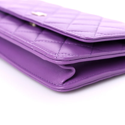 Chanel Lambskin Quilted Wallet On Chain WOC Purple 9 of 10