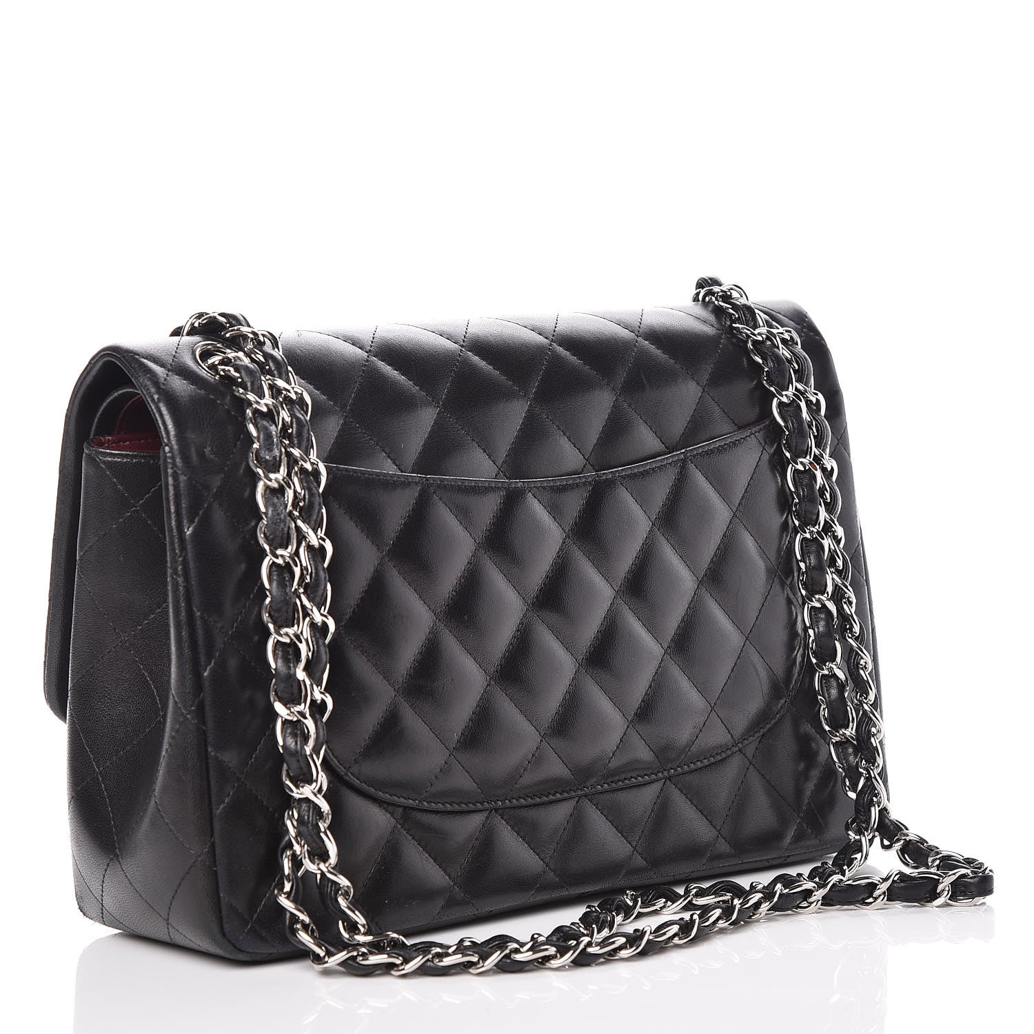 Chanel Lambskin Quilted Jumbo Double Flap Black 3 of 16