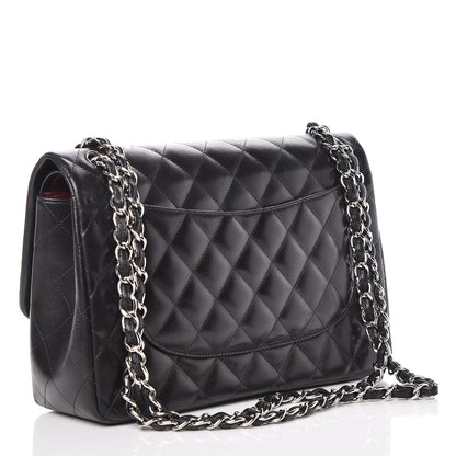 Chanel Lambskin Quilted Jumbo Double Flap Black 3 of 16