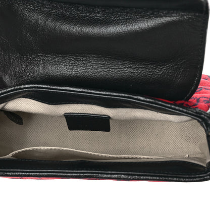 Gucci Monogram Multicolor Matelasse Diagonal Mini GG Marmont Top Handle Shoulder Bag Red Blue 4 of 9