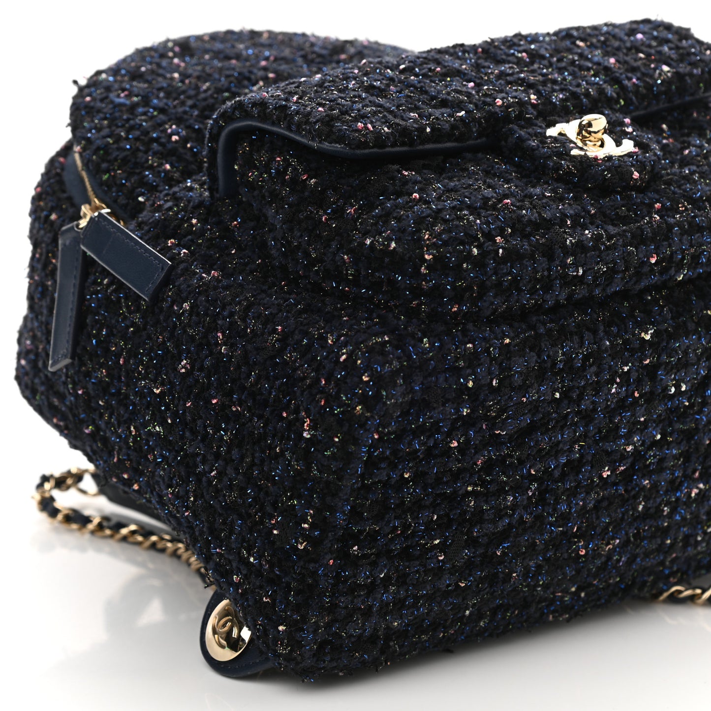 Tweed Front Pocket Backpack Navy