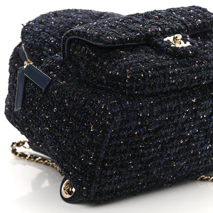 Chanel Tweed Front Pocket Backpack Navy 9 of 10