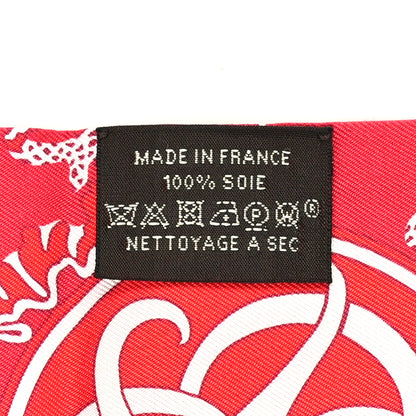 Hermes Silk Ex-Libris Twilly Fuchsia Rouge White 3 of 4