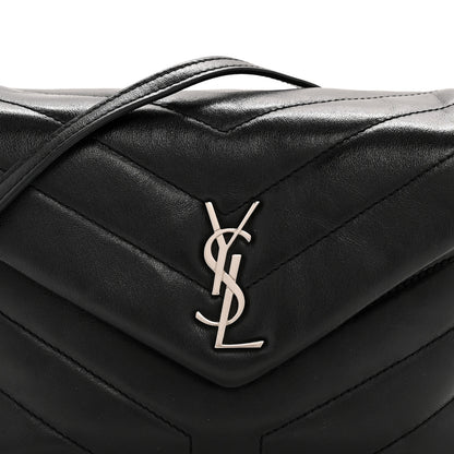 Saint Laurent Calfskin Y Quilted Monogram Toy Loulou Crossbody Bag Black 8 of 14