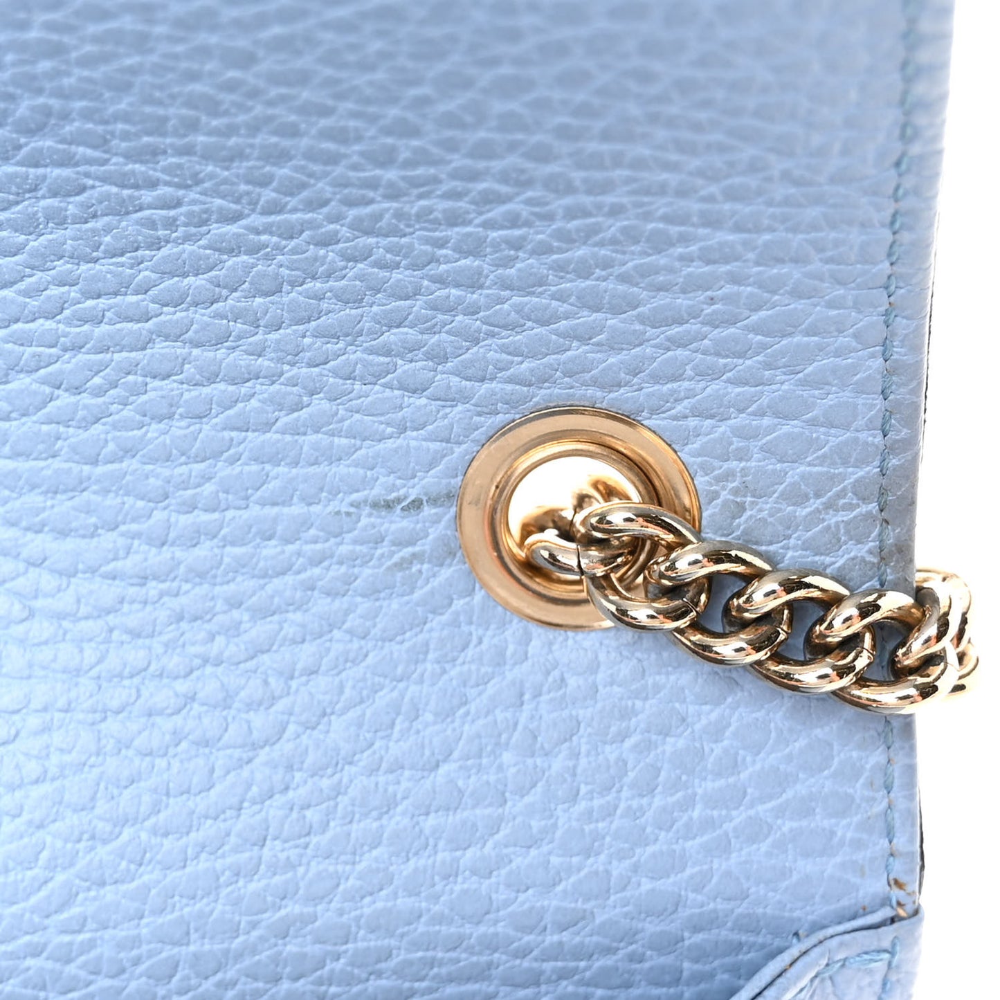 Dollar Calfskin Small Interlocking G Shoulder Bag Mineral Blue