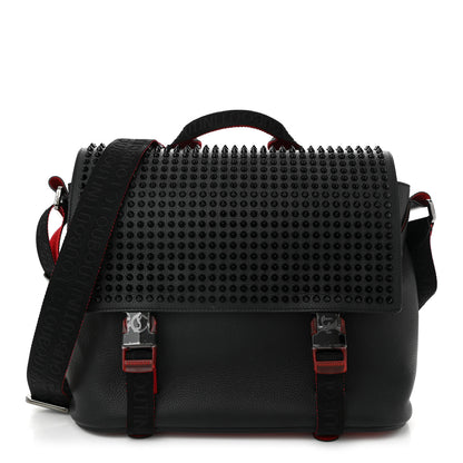 Christian Louboutin Calfskin Spikes Loubiclic Messenger Black 1 of 10