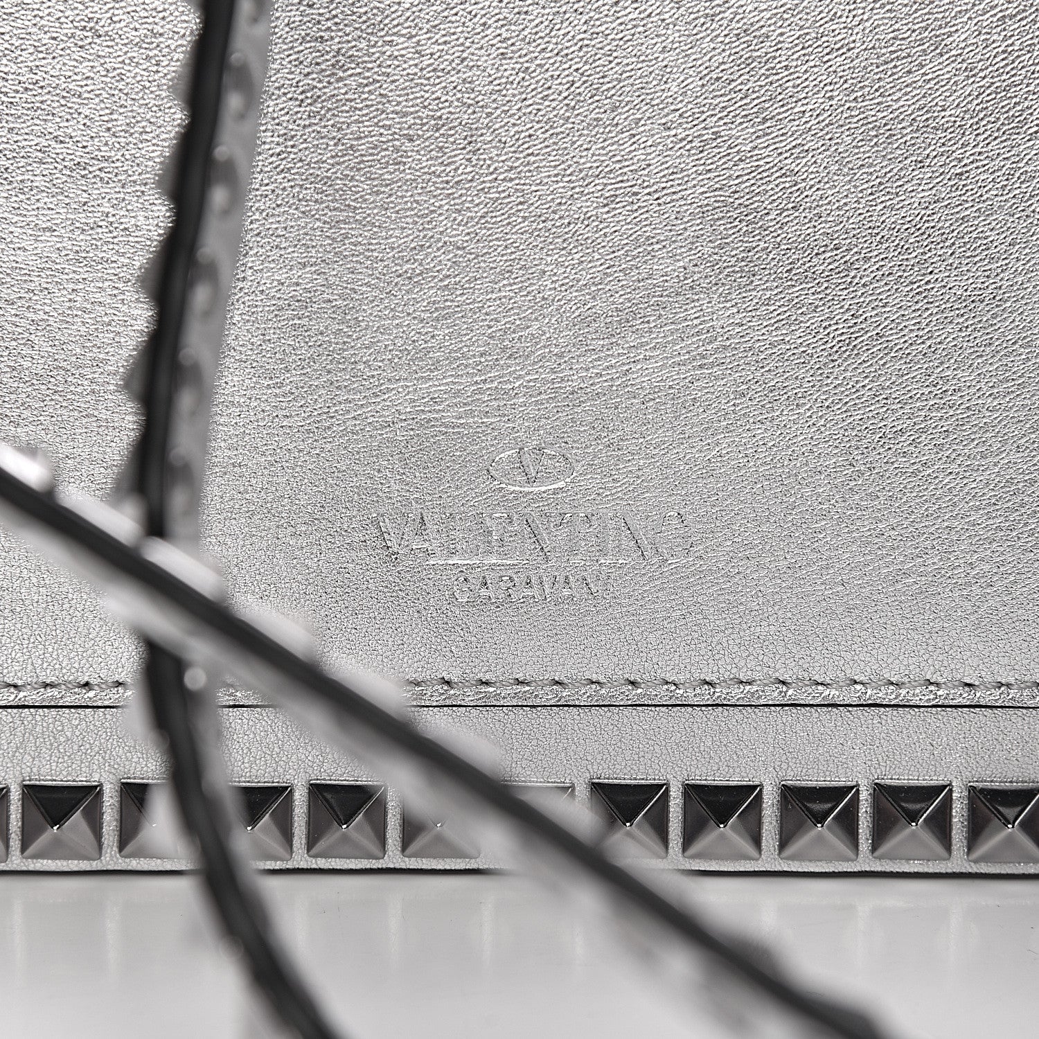 Valentino Garavani Metallic Calfskin Small Rockstud No Limit Shoulder Bag Silver 10 of 13