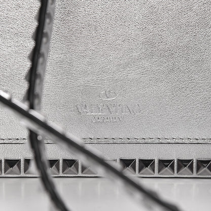 Valentino Garavani Metallic Calfskin Small Rockstud No Limit Shoulder Bag Silver 10 of 13