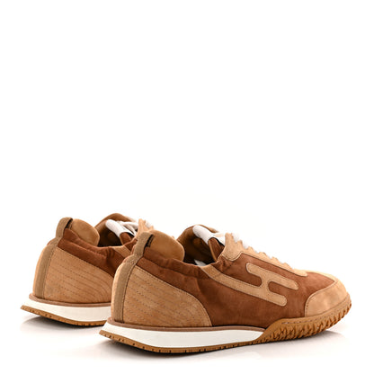 Hermes Suede Goatskin Mens Jet Sneakers 43 Brun Amourette Miel 4 of 10