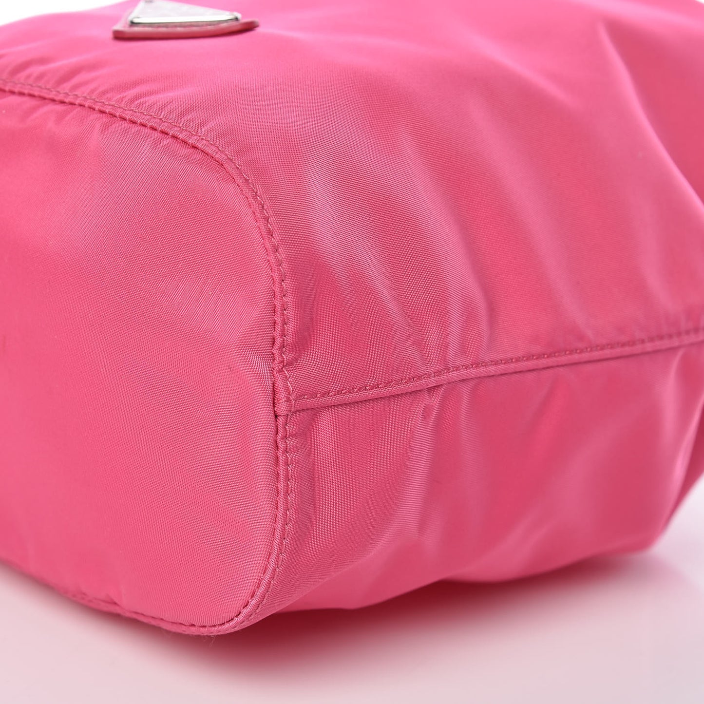 Nylon Vela Drawstring Pouch Fuxia
