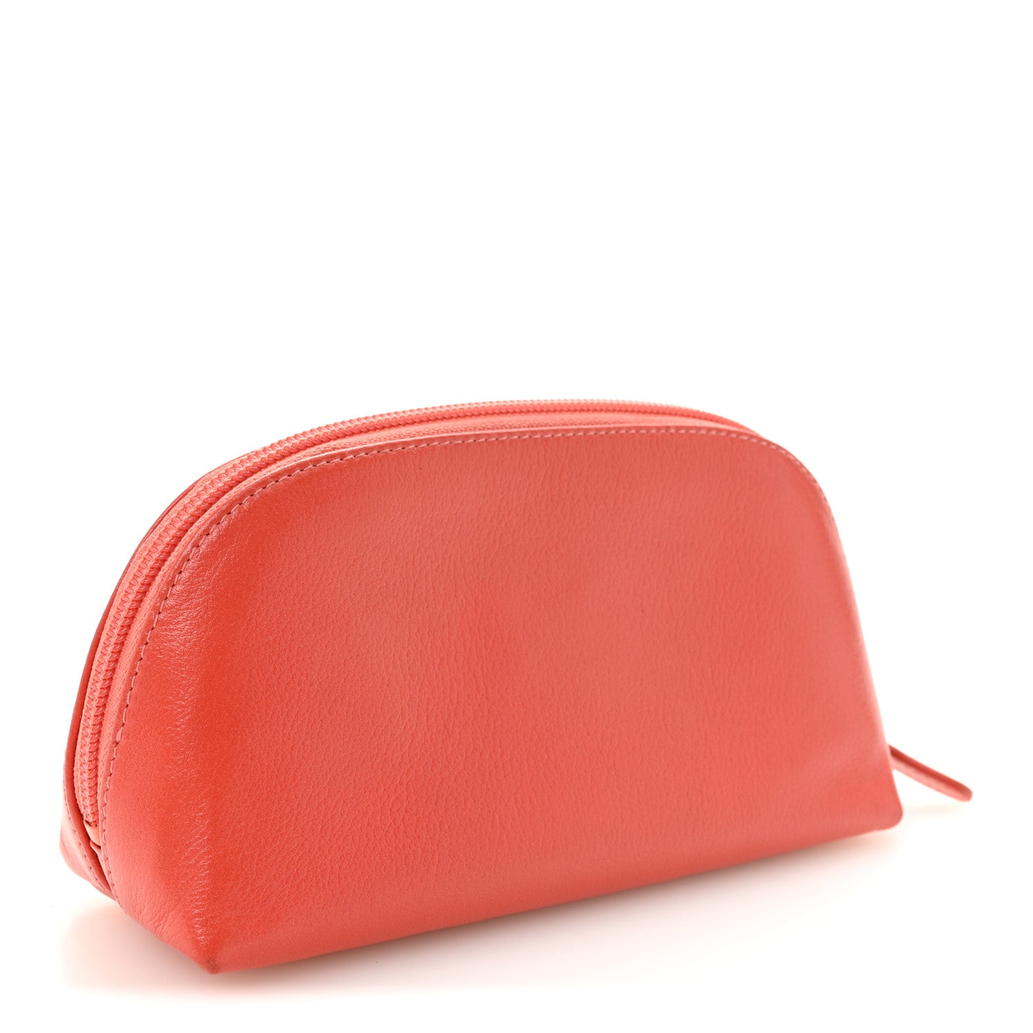 Chanel Goatskin Jacket Embossed Cosmetic Case Orange 3 of 11