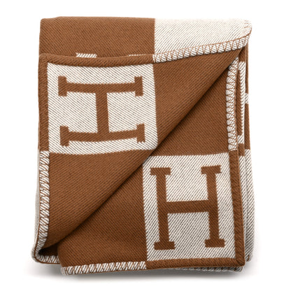 Hermes Wool Cashmere Avalon Blanket Ecru Camel 2 of 4