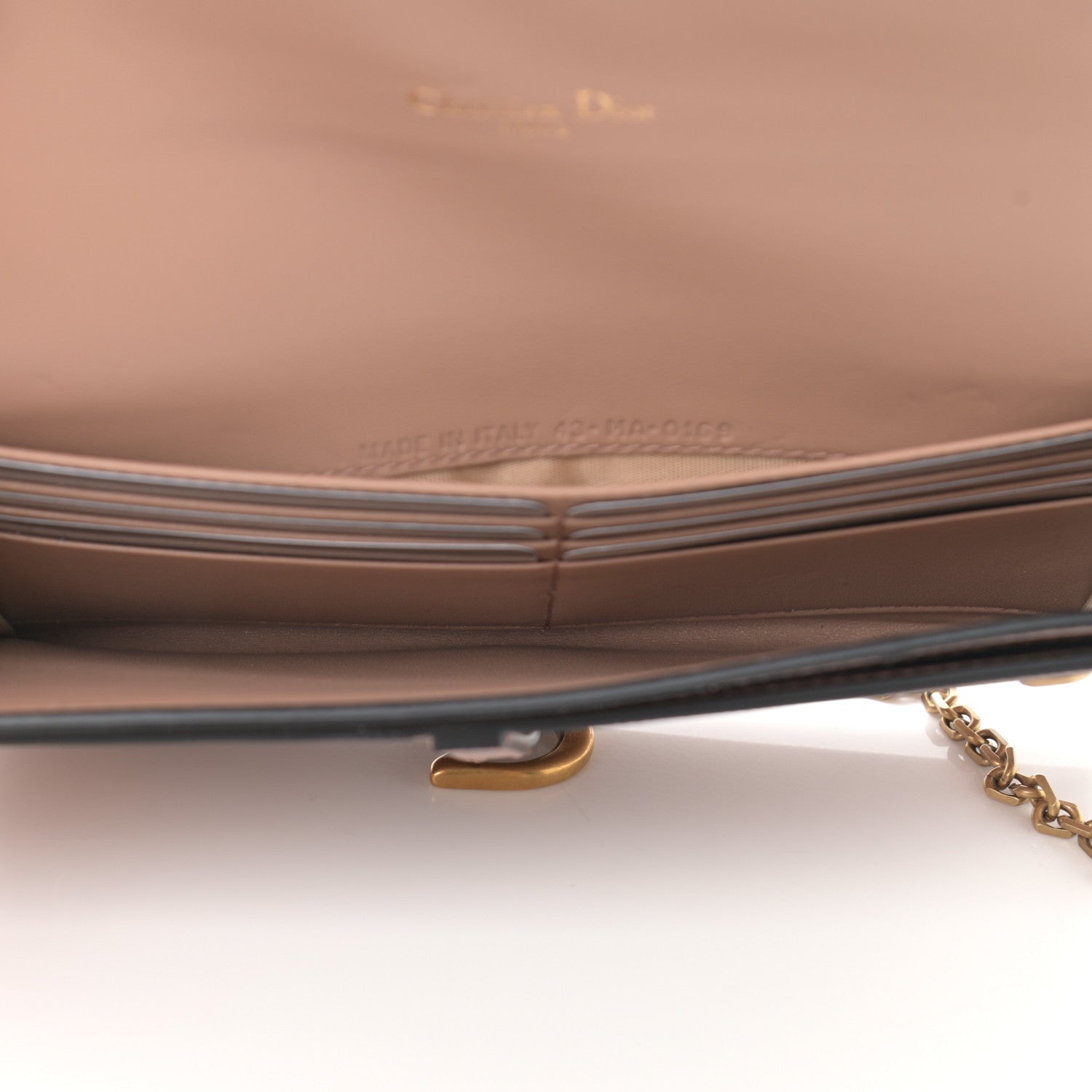 Christian Dior Grained Calfskin Saddle Chain Wallet Pouch Fard 5 of 11