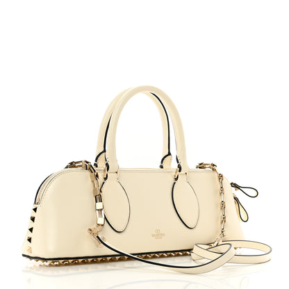 Valentino Garavani Smooth Calfskin Rockstud East West Top Handle Bag Ivory 3 of 9