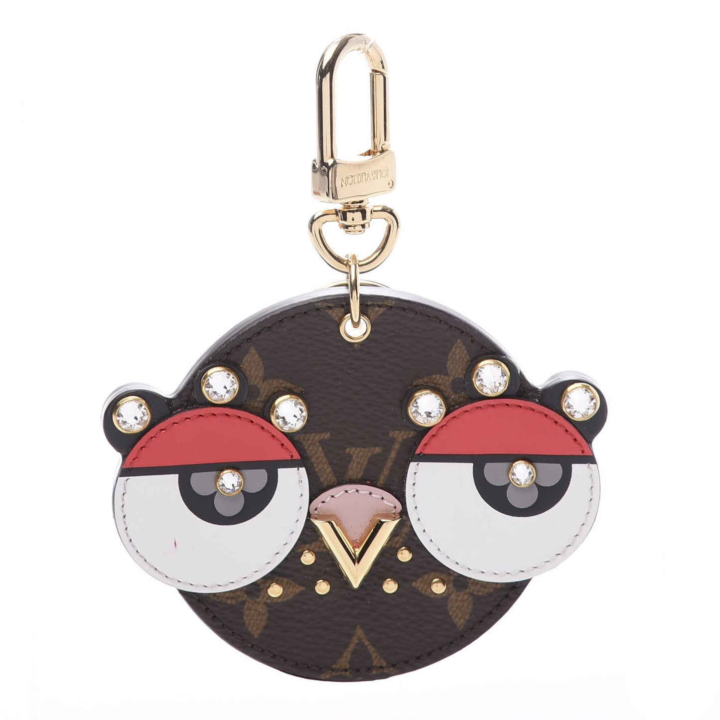 Monogram Animal Faces Bird Bag Charm