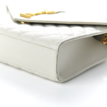 Saint Laurent Grain De Poudre Textured Mixed Matelasse Medium Triquilt Monogram Satchel Porcellana 7 of 10