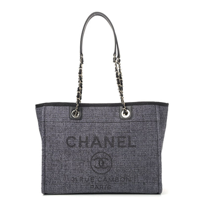 Chanel Lurex Boucle Small Deauville Tote Black 1 of 4