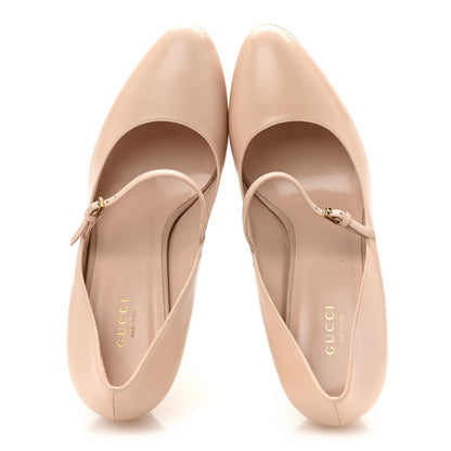 Gucci Malaga Kid Mary Jane Angel Platform High Heel Pumps 40.5 Skin Rose 2 of 11