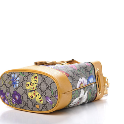 Gucci GG Supreme Monogram Flora Small Ophidia Bucket Bag Beige Multicolor Crop 7 of 11