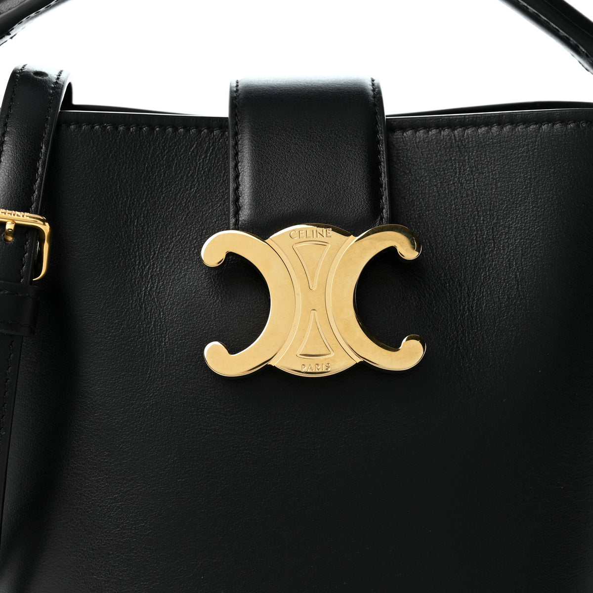 Celine Smooth Calfskin Triomphe Mini Louise Bag Black 7 of 9