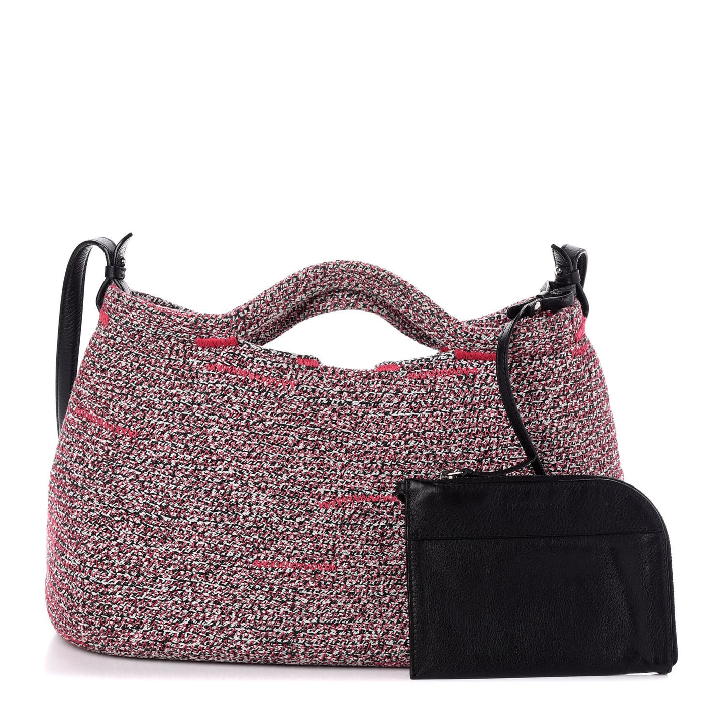 Tweed Toggle Convertible Tote Pink