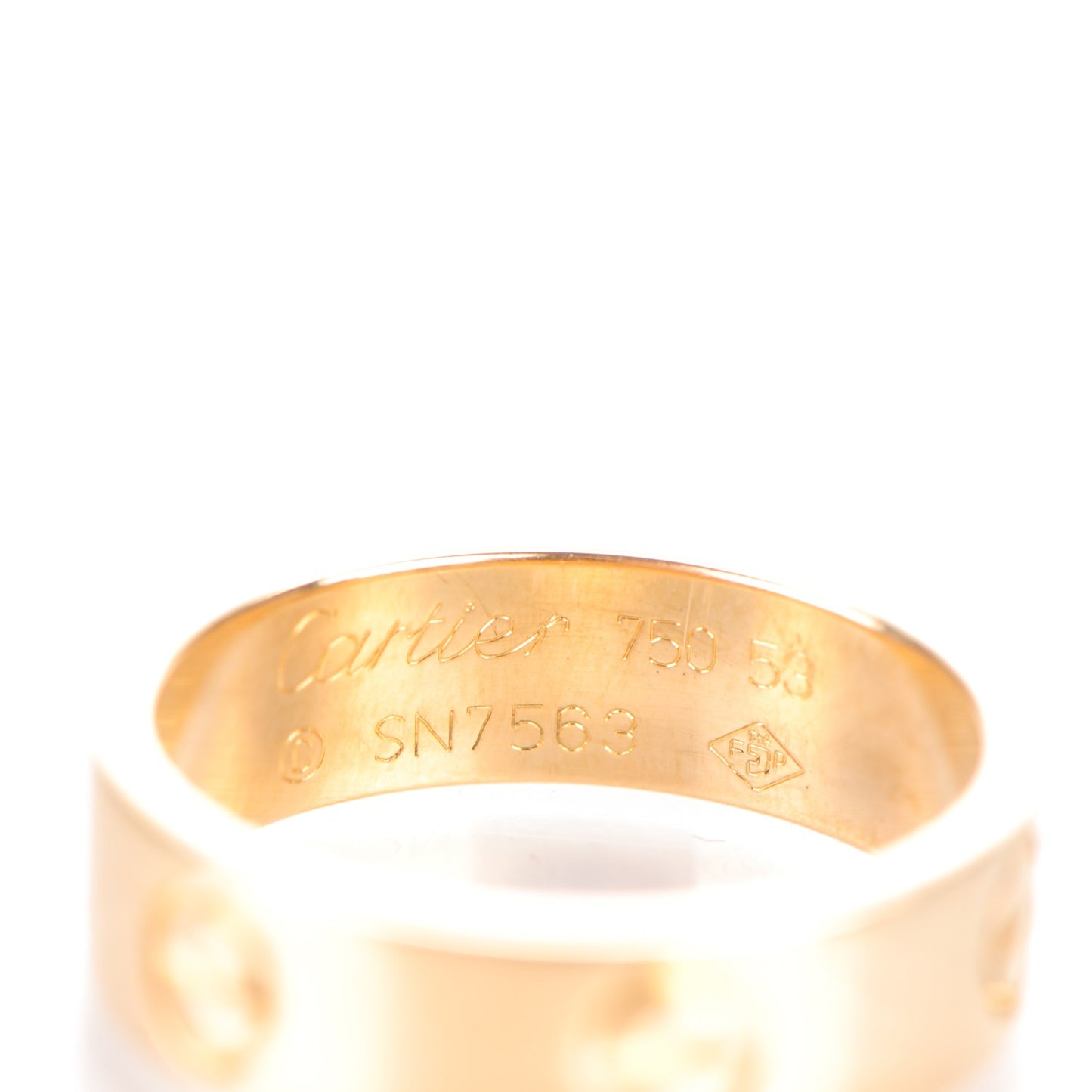 18K Yellow Gold 5.5mm LOVE Ring 53 6.5