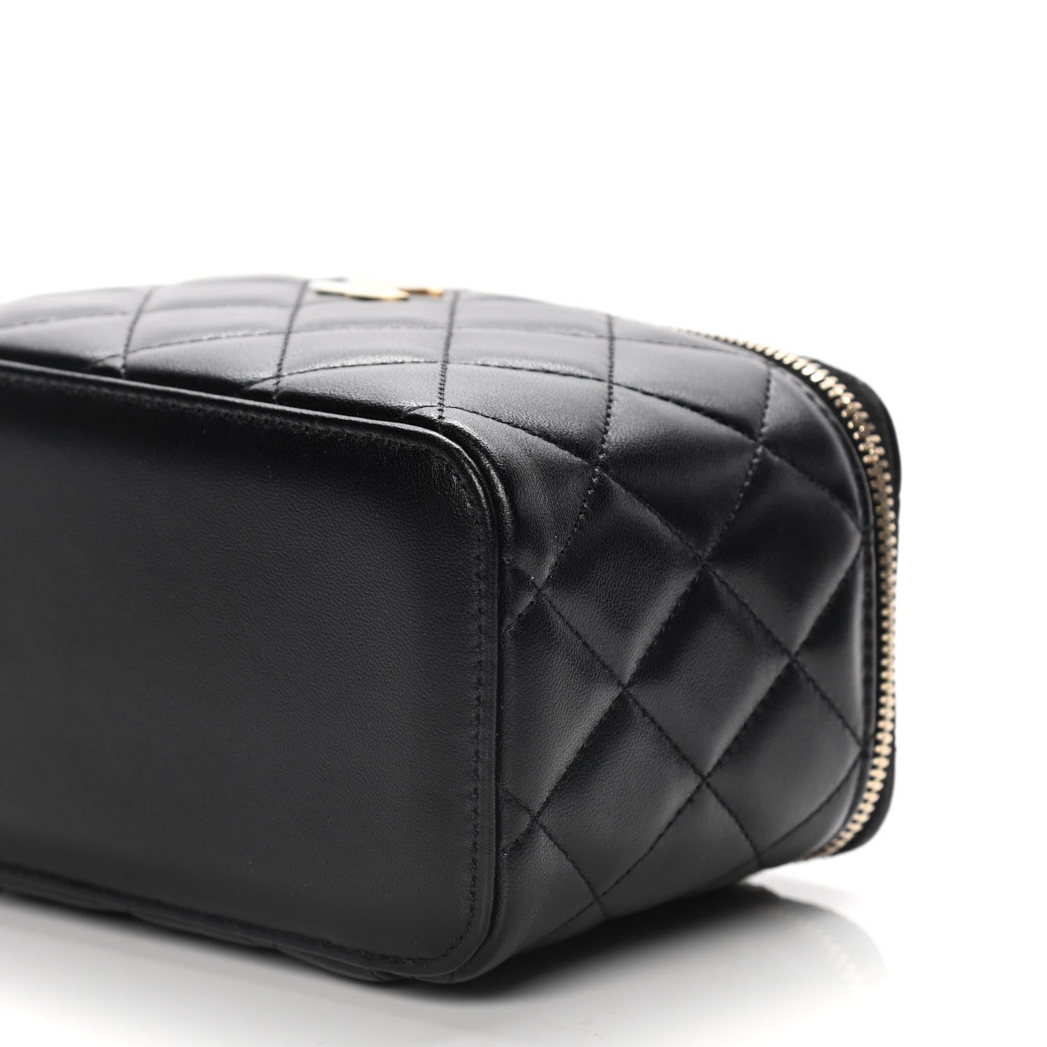 Chanel Lambskin Quilted Small Top Handle Vanity Case With Chain Black 9 of 10