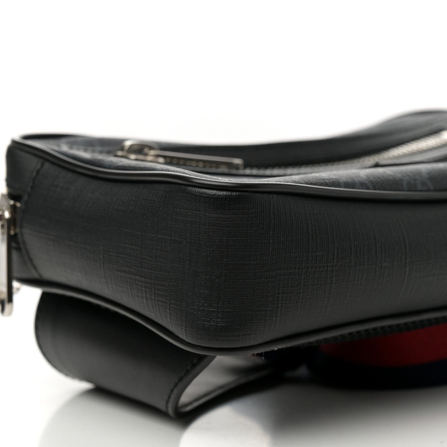 Gucci Soft GG Supreme Monogram Web Belt Bag Black Grey 9 of 12