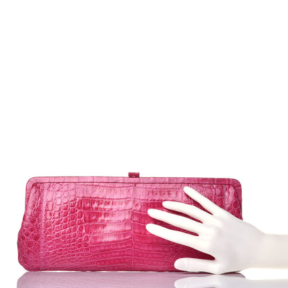 Nancy Gonzalez Crocodile Frame Clutch Fuchsia 2 of 8