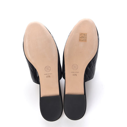 Chanel Lambskin Suede Quilted Mules 40.5 Black 5 of 11