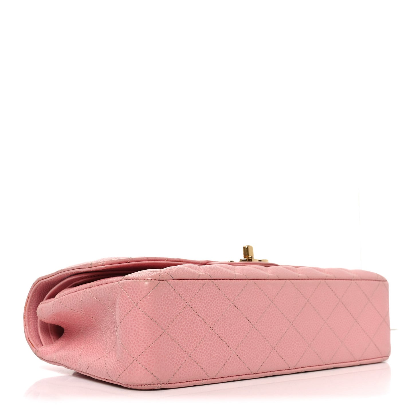 Caviar Quilted Medium Double Flap Pink
