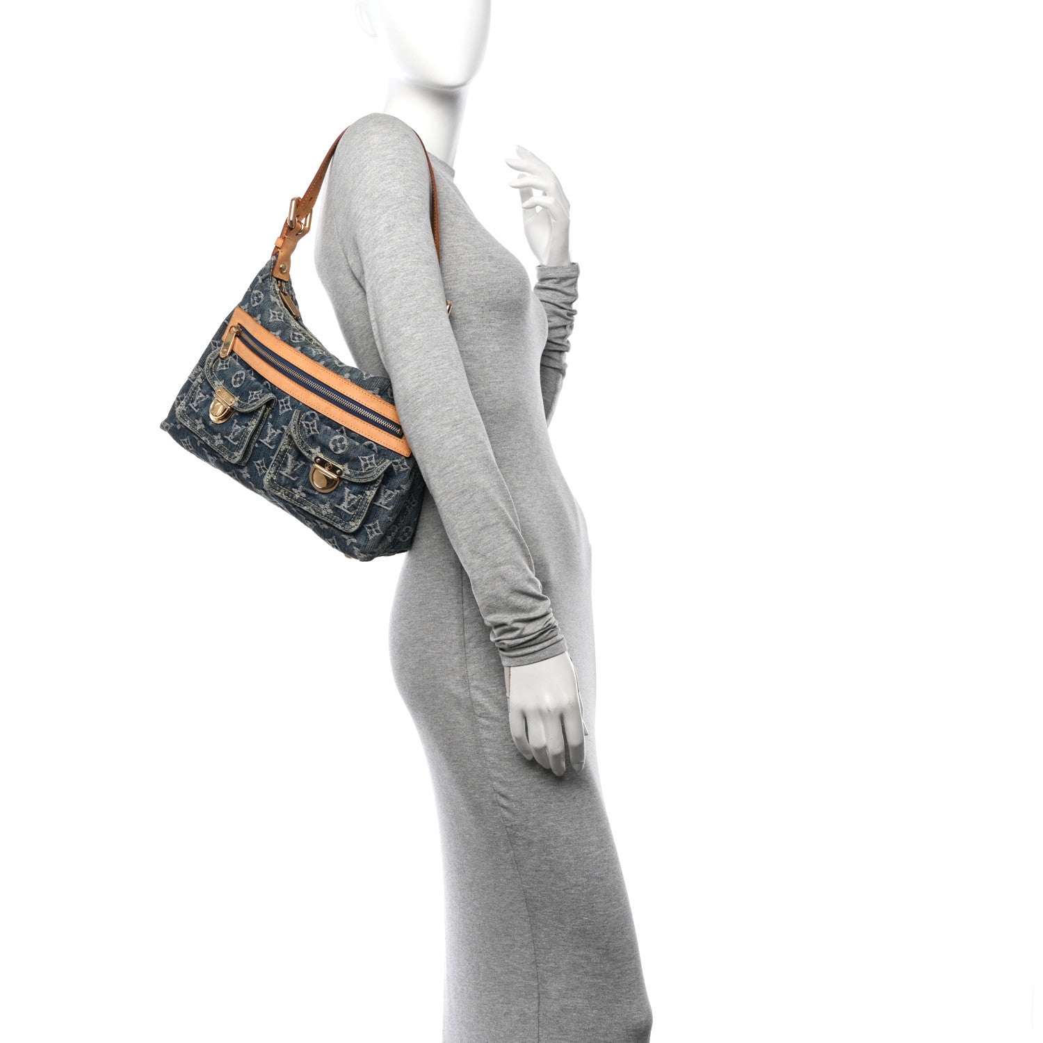 Louis Vuitton Monogram Denim Baggy PM Blue 2 of 10
