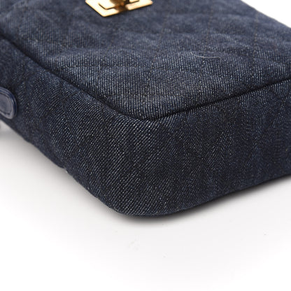 Chanel Washed Denim Quilted Reissue Camera Case Black 8 of 10