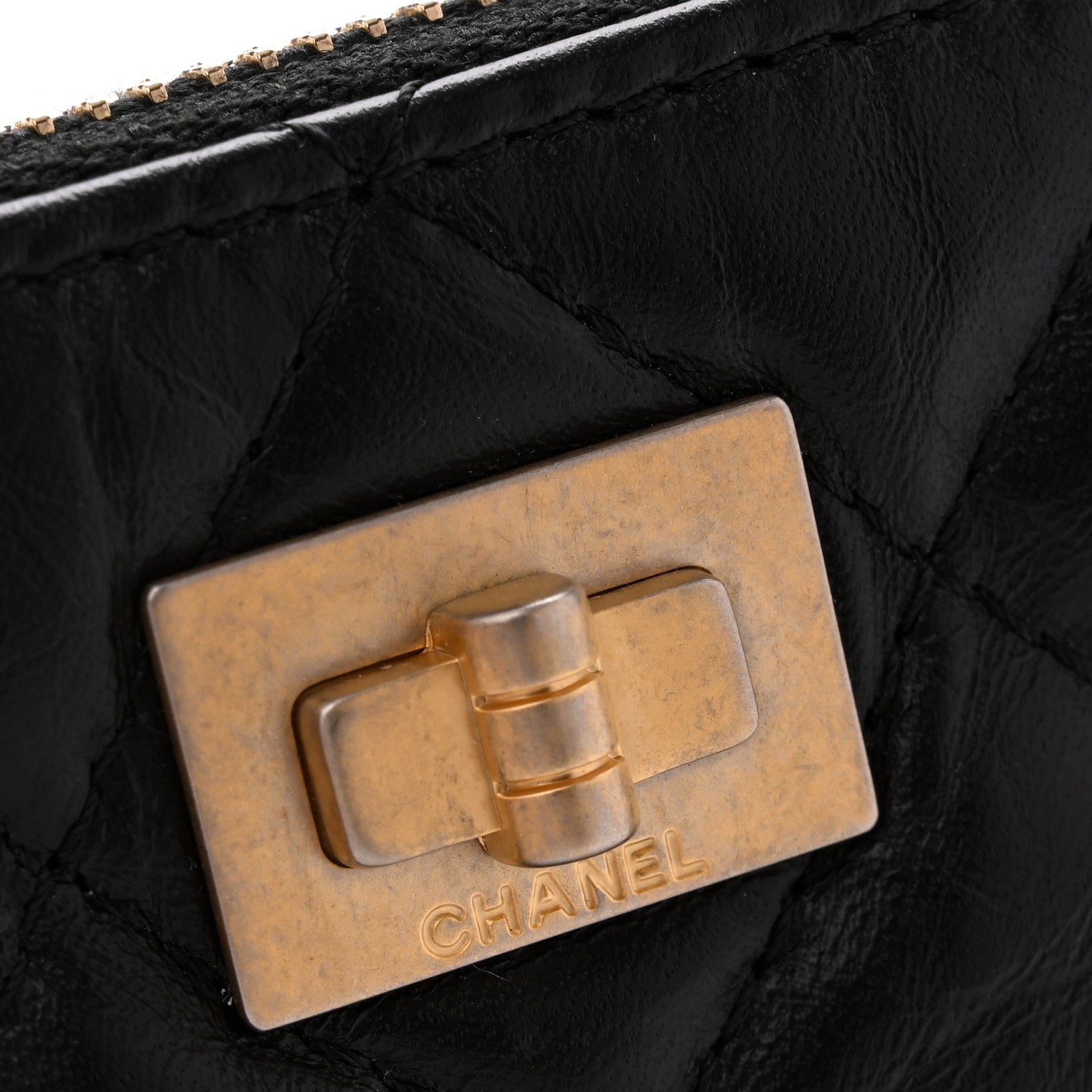 Chanel Aged Calfskin Quilted Small Lucky Charms Cosmetic Case Black 9 of 10