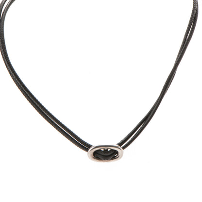 Hermes Sterling Silver Skipper Necklace Black 1 of 5