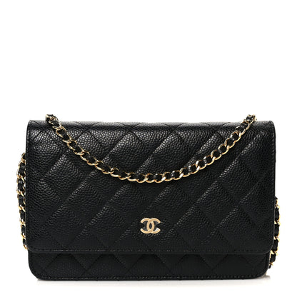 Chanel Caviar Quilted Wallet on Chain WOC Black 1 of 12